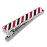 Varsity Stripes Black, Red, and White Tie Clip.jpg